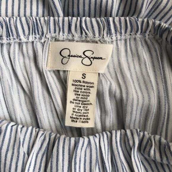 Jessica Simpson Striped Eyelet Strapless Romper - Picture 6 of 6